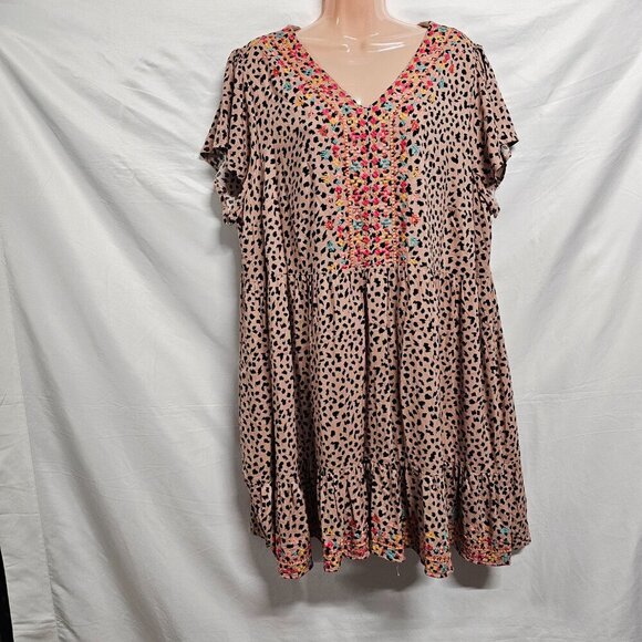Savanna Jane Embroidered Babydoll Short Tiered Dress Women Size 1X - Picture 11 of 12